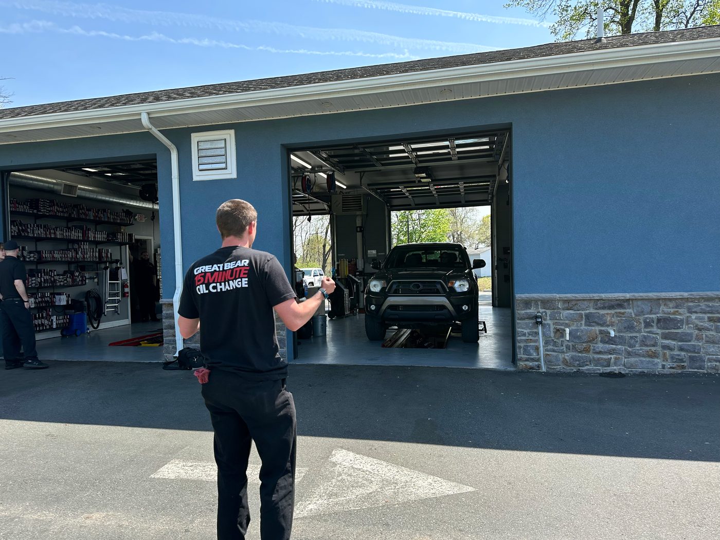 A Great Bear technician working in the service bay